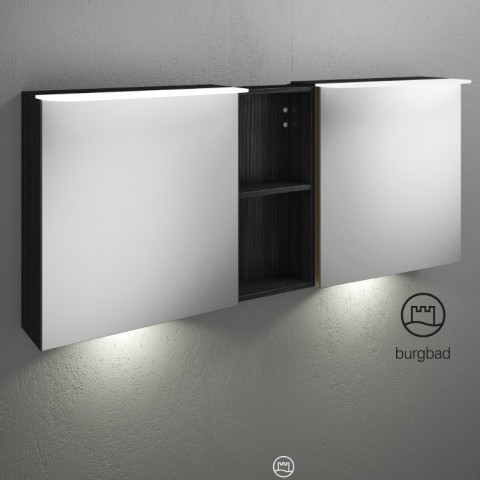 burgbad Badu Doppel-Spiegelschrank | 2 Tren | 1 Regal