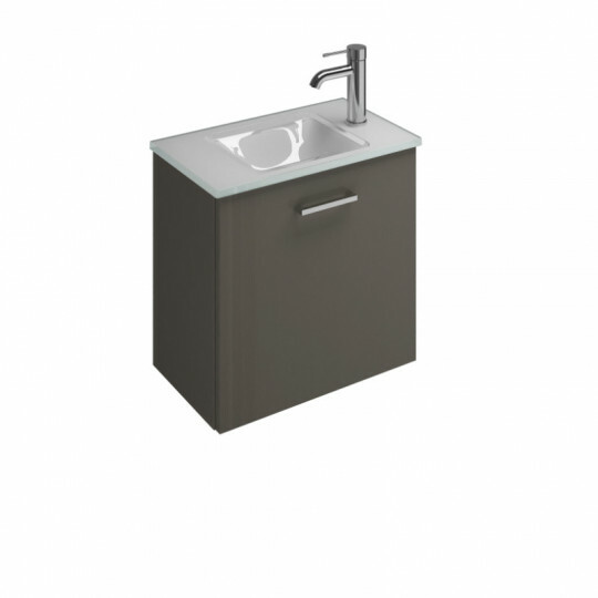 burgbad Eqio Glas-Handwaschbecken mit Unterschrank Gstebad 520 mm | 1 Klappe