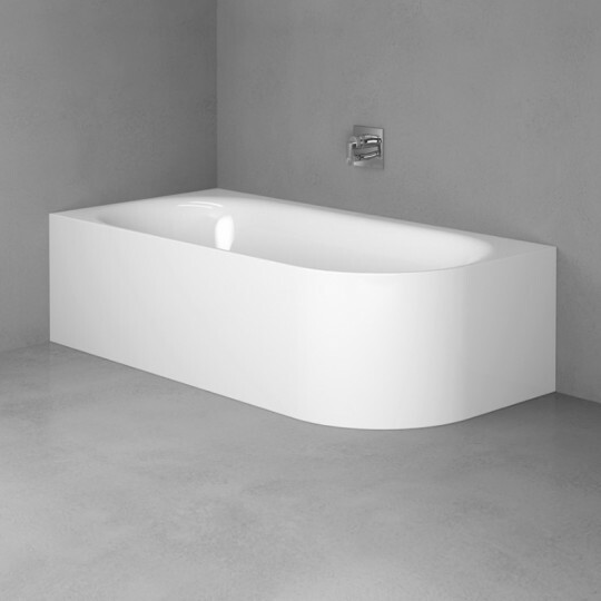 Bette Lux Oval IV Silhouette | Vorwand-Badewanne Eckeinbau links