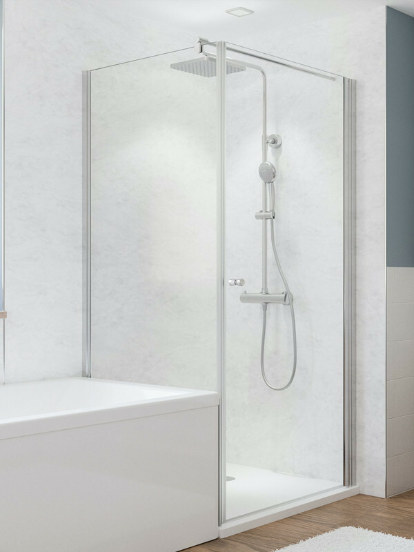 Produktbilder Breuer Fara 5 Duschkabine Eckdusche Drehtür mit Badewannenseitenwand