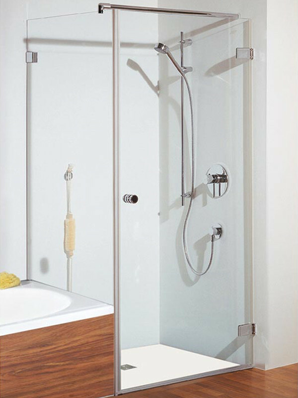 Produktbilder Breuer First Glass Eck-Duschkabine Drehtür mit Badewannenseitenwand