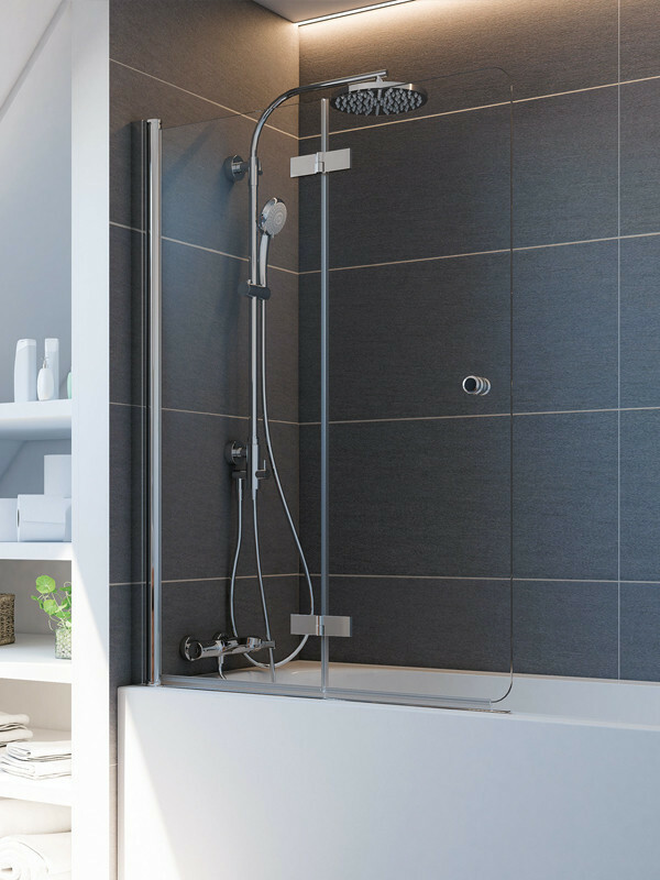 Produktbilder Breuer Panorama Badewannenaufsatz Drehfalttür 2-teilig, teilgerahmt