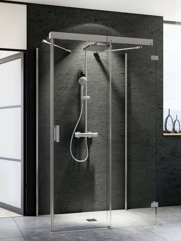 Produktbilder Breuer Panorama U-Duschkabine Schiebetür mit 2 Seitenwänden, teilgerahmt