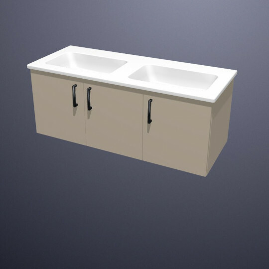 Burgbad Bel Keramik-Doppelwaschtisch mit Sys30 Waschtischunterschrank SFOI | 3 Türen