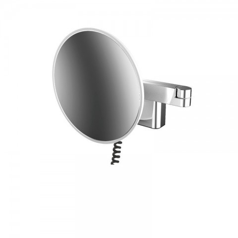 Emco LED Rasier- und Kosmetikspiegel | Wandmodell mit Spiralkabel