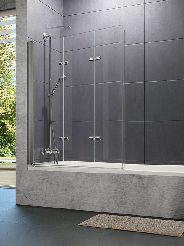 Hüppe Design pure Schwingfalttür für Badewanne 3-teilig Bild 1