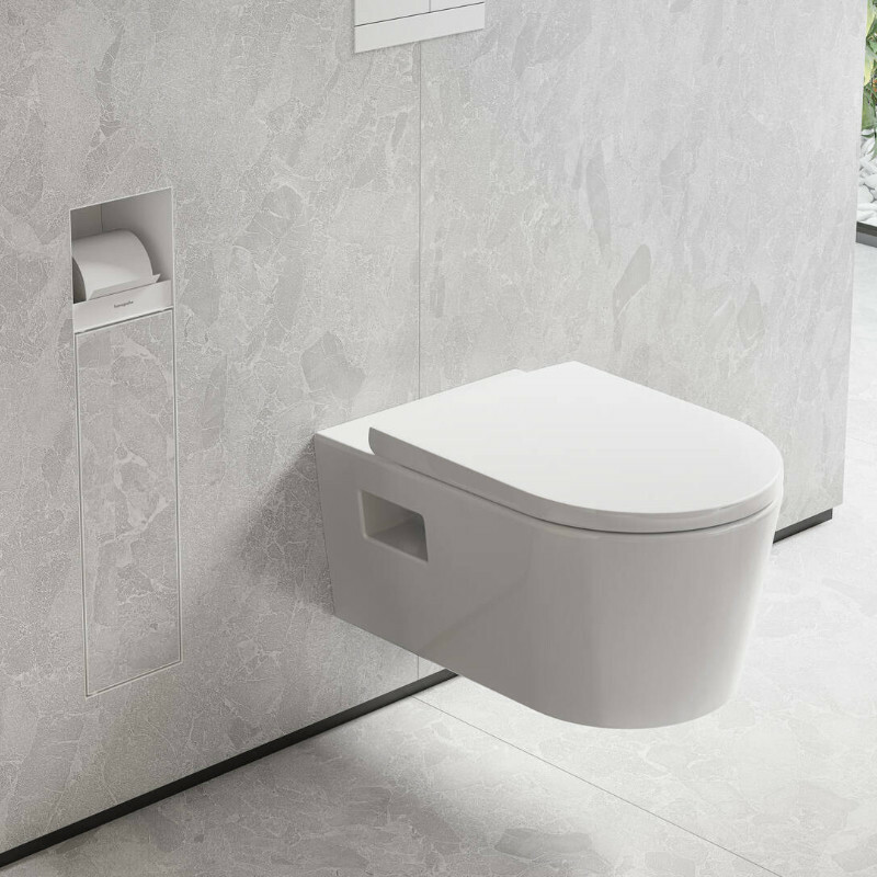 Hansgrohe XtraStoris Einbau Toilettenbürstenhalter mit Papierhalter und befliesbarer Tür Bild 5