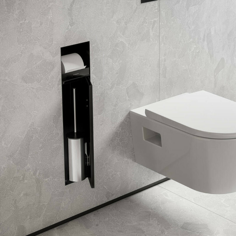 Hansgrohe XtraStoris Einbau Toilettenbürstenhalter mit Papierhalter und befliesbarer Tür Bild 6