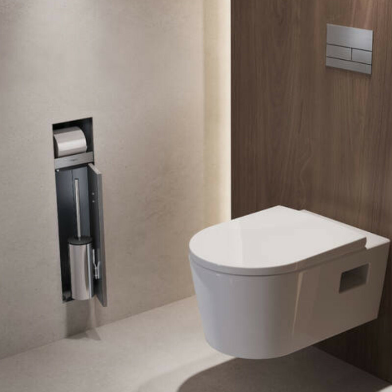 Hansgrohe XtraStoris Einbau Toilettenbürstenhalter mit Papierhalter und befliesbarer Tür Bild 7