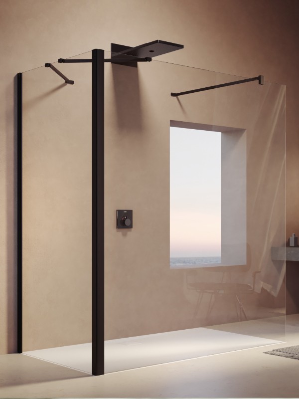Produktbilder Hüppe SolvaPro teilgerahmt Walk-In Duschkabine | L-Form