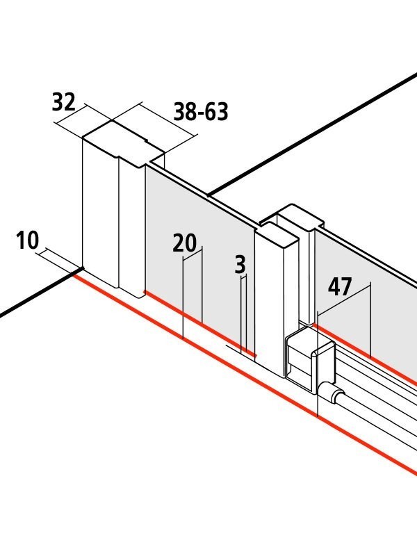 Kermi Liga Eckeinstieg-Duschkabine Zwei Halbteile mit Gleittür Bild 7