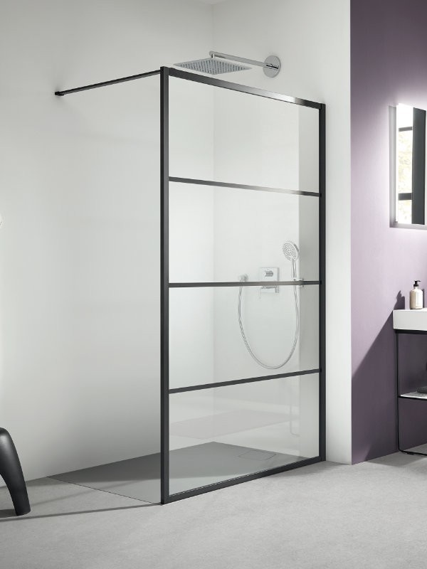 Produktbilder Kermi Walk-In XD Duschwand mit Glasdekor Streifen