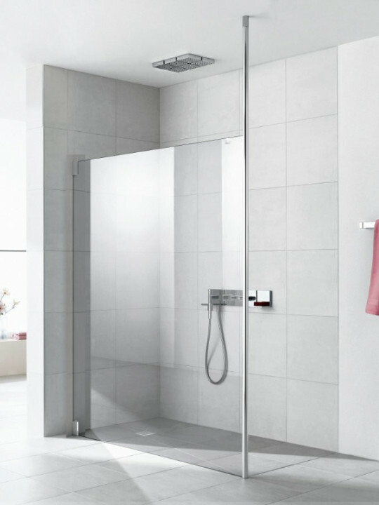 Kermi Walk-in-Shower XS Wall | Rahmenlos | Deckenstütze