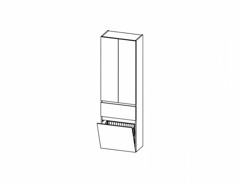 Produktbilder Pelipal Pcon Hochschrank | 2 Türen | 1 Auszug | 1 Wäschekippe mit Griffmulde