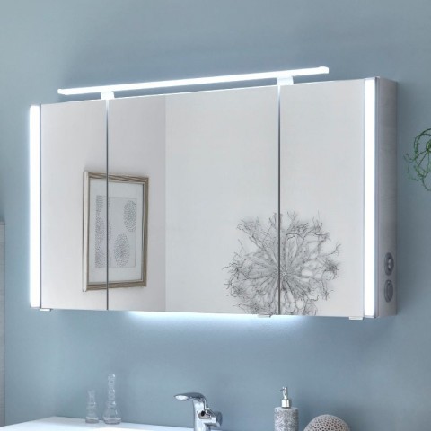 Pelipal Spiegelschrank Serie 26 | Mit seitlichem Lichtprofil u. LED-Aufsatzleuchte