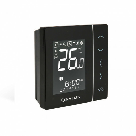 SALUS VS20BRF Digitaler Thermostat 4 in 1 | Batteriebetrieb | Schwarz