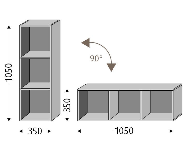 Produktbilder Sanipa Cubes Regalmodul offen 350/1050 mm | 2 Zwischenböden