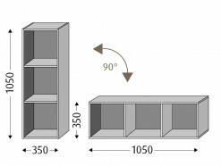 Sanipa Cubes Regalmodul offen 350/1050&nbsp;mm | 2 Zwischenböden