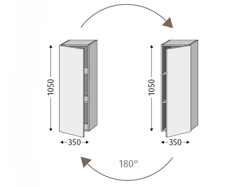 Produktbilder Sanipa Cubes Schrankmodell (BxH) 350 x 1050 mm | 2 Zwischenböden