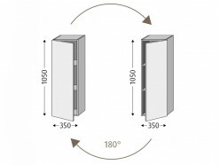 Sanipa Cubes Schrankmodell (BxH) 350 x 1050&nbsp;mm | 2 Zwischenböden