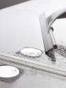 Sprinz Omega Fünfeck-Duschkabine mit Pendeltür und Festfeldern Bild 5