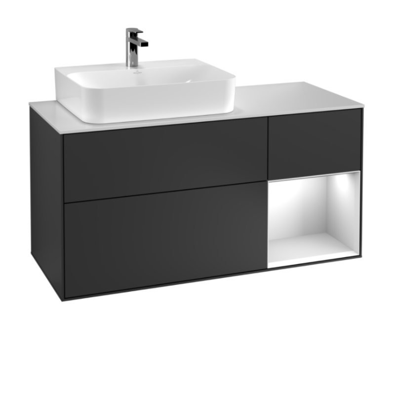 Produktbilder Villeroy & Boch Finion Waschtischunterschrank für Aufsatzbecken links | Regal | Breite 1200 mm