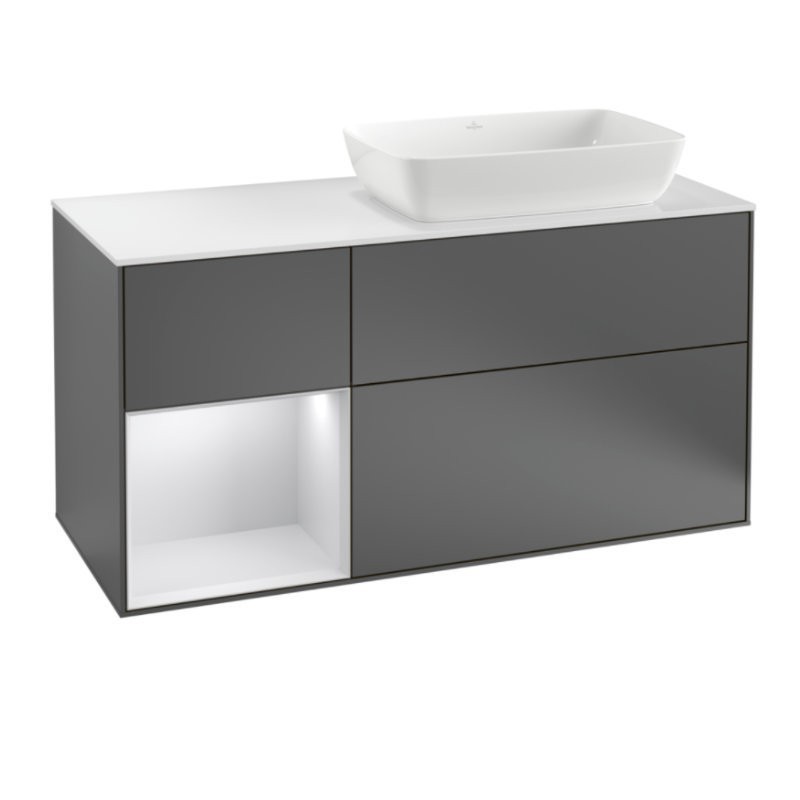 Produktbilder Villeroy & Boch Finion Waschtischunterschrank für Aufsatzbecken rechts | Regal | Breite 1200 mm