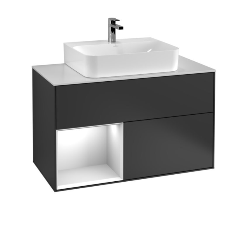 Produktbilder Villeroy & Boch Finion Waschtischunterschrank fürAufsatzbecken | Regal links | Breite 1000 mm