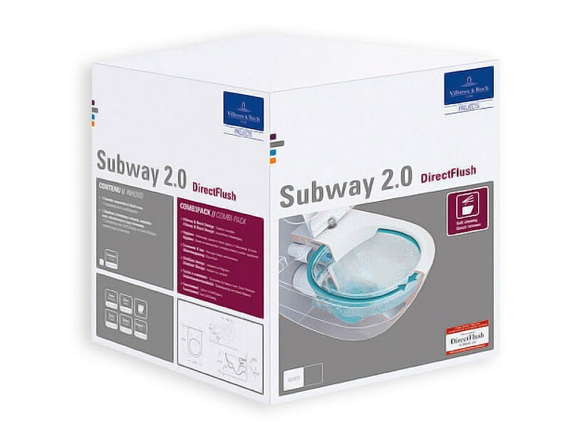 Villeroy & Boch Subway 2.0 Wand-WC inkl. Sitz spülrandlos DirectFlush Combi-Pack Bild 5