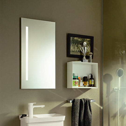 burgbad Badspiegel mit vertikaler LED-Beleuchtung für Gästebad