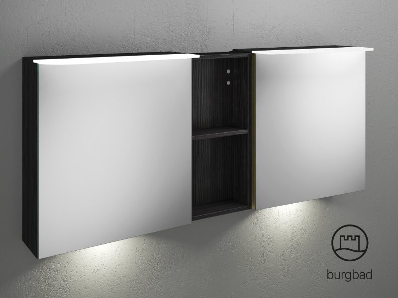 Produktbilder burgbad Badu Doppel-Spiegelschrank | 2 Türen | 1 Regal