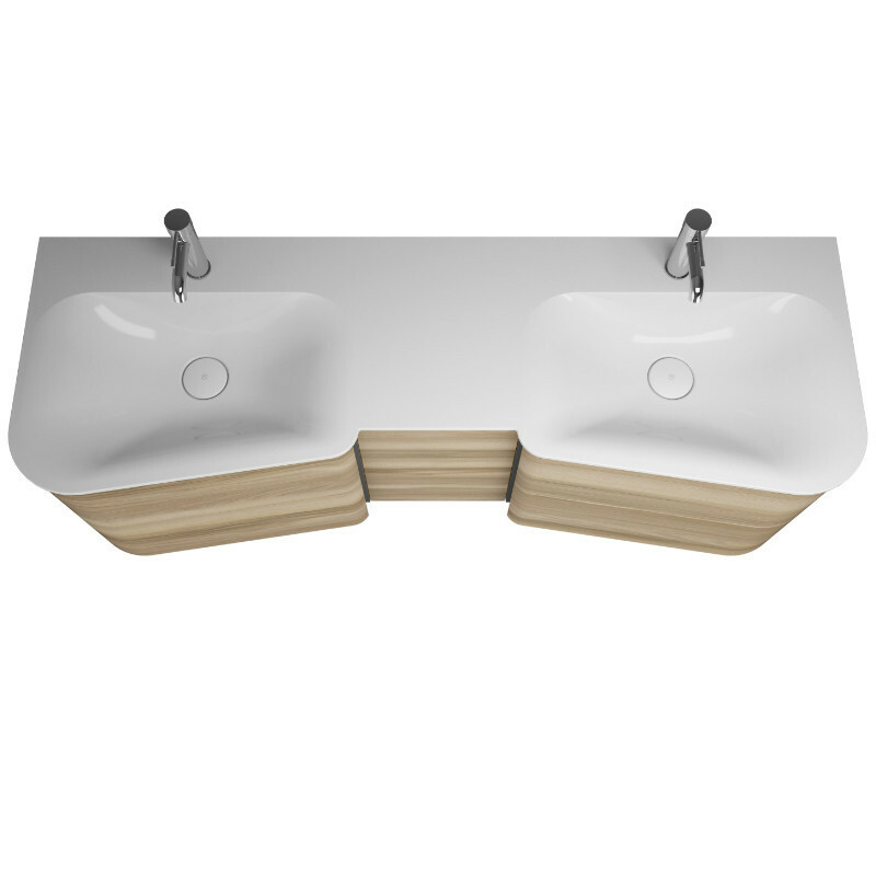burgbad Badu Doppelwaschtisch mit Unterschrank 1520 mm | 4 Auszüge | 1 Tür Bild 2