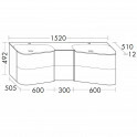 burgbad Badu Doppelwaschtisch mit Unterschrank 1520 mm | 4 Auszüge | 2 Schubladen Bild 4