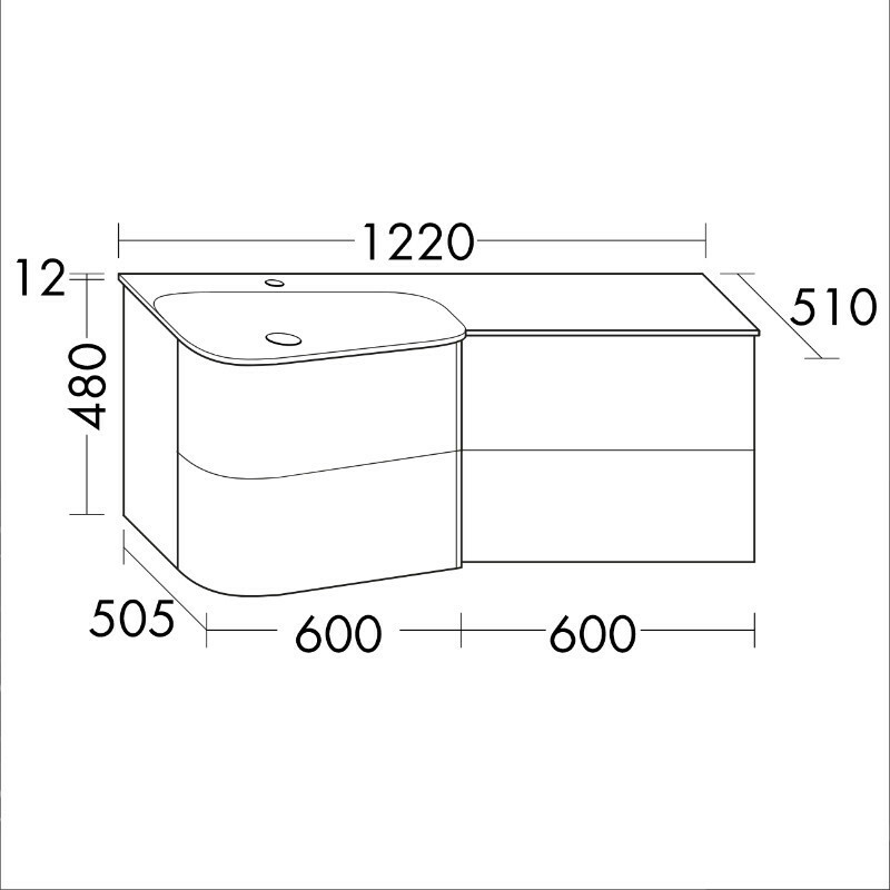 burgbad Badu Waschtisch mit Unterschrank 1220 mm | 2 Auszüge | 2 Schubladen Bild 8