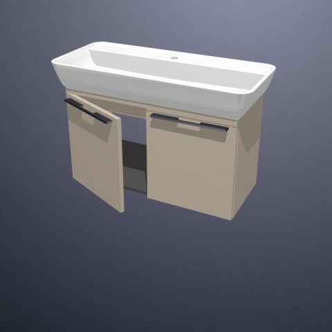 burgbad Bel Aufsatzwaschbecken mit Waschtischunterschrank 910 mm | Tiefe 405 mm | 2 Türen