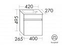 burgbad Bel Glas-Handwaschbecken mit Waschtischunterschrank 420 mm | Tiefe 270 mm | 1 Tür Bild 2