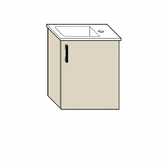 burgbad Bel Glas-Waschtisch mit Sys30 Waschtischunterschrank 420 mm | 1 Tür