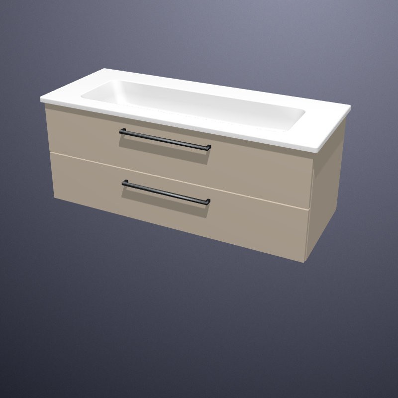 Produktbilder burgbad Bel Keramik-Doppelwaschtisch mit Sys30 Waschtischunterschrank | 2 Auszüge