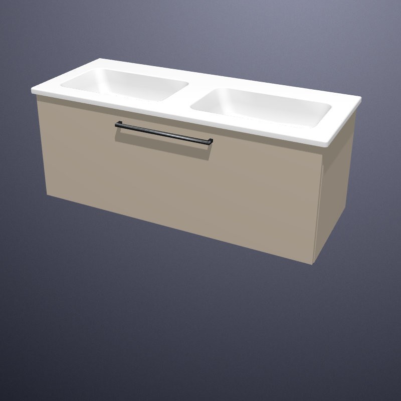 Produktbilder burgbad Bel Keramik-Doppelwaschtisch mit Sys30 Waschtischunterschrank SFOJ | 1 Auszug