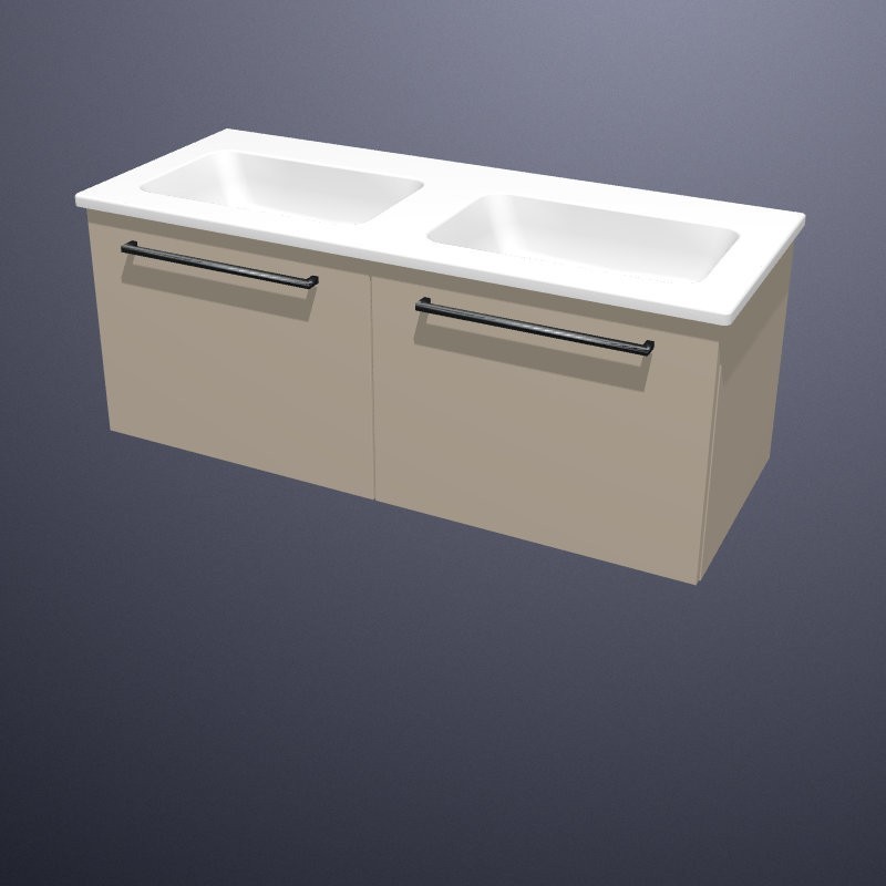 Produktbilder burgbad Bel Keramik-Doppelwaschtisch mit Sys30 Waschtischunterschrank SFOK |2 Ausuzüge
