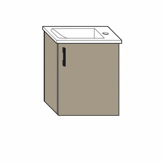 burgbad Bel Keramik-Waschtisch mit Sys30 Waschtischunterschrank | 1 Tür