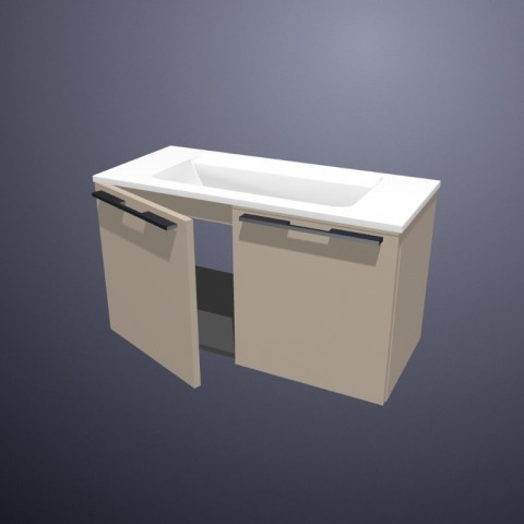 burgbad Bel Mineralguss-Waschtisch mit Waschtischunterschrank | Tiefe 355 mm | 2 Türen