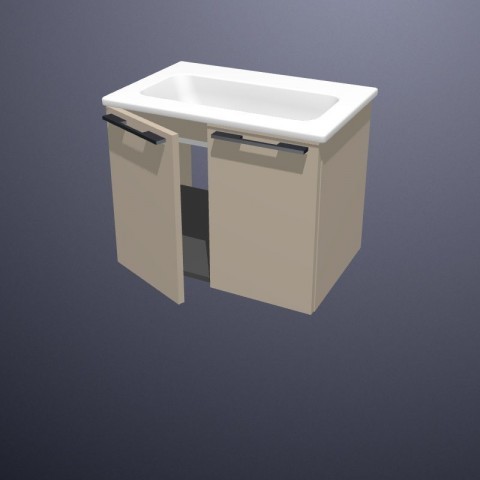 burgbad Bel Waschtisch mit Waschtischunterschrank 630 mm| Tiefe 410 mm | 2 Türen