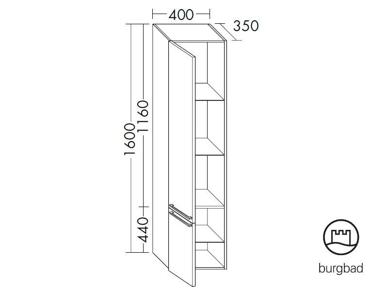 burgbad Cube Hochschrank | 2 Türen Bild 2