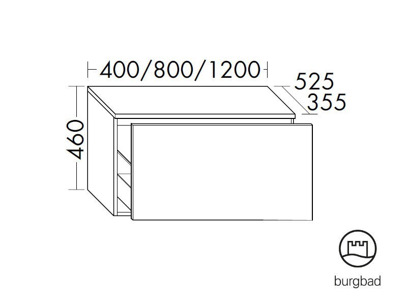 burgbad Cube Unterschrank | 1 Auszug Bild 2