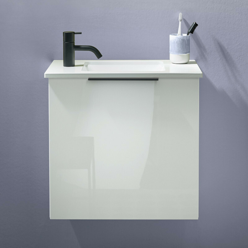 burgbad Eqio M-Handwaschbecken mit Waschtischunterschrank Gästebad Breite 520 mm | 1 Klappe Bild 3
