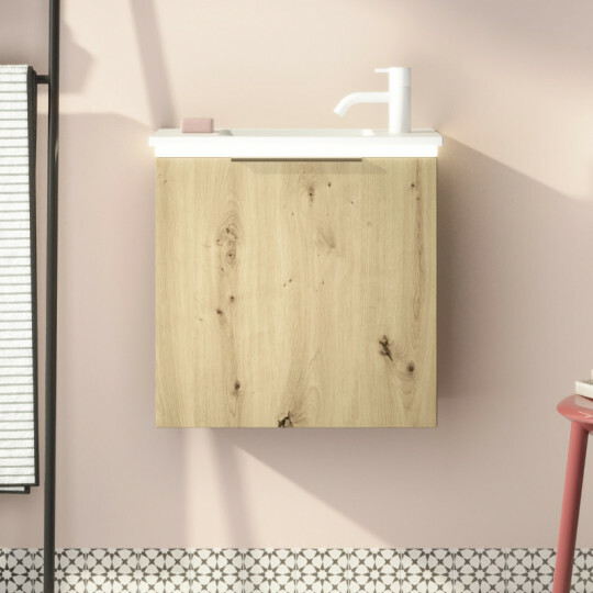 burgbad Eqio M-Handwaschbecken mit Waschtischunterschrank Gästebad Breite 520 mm | 1 Klappe