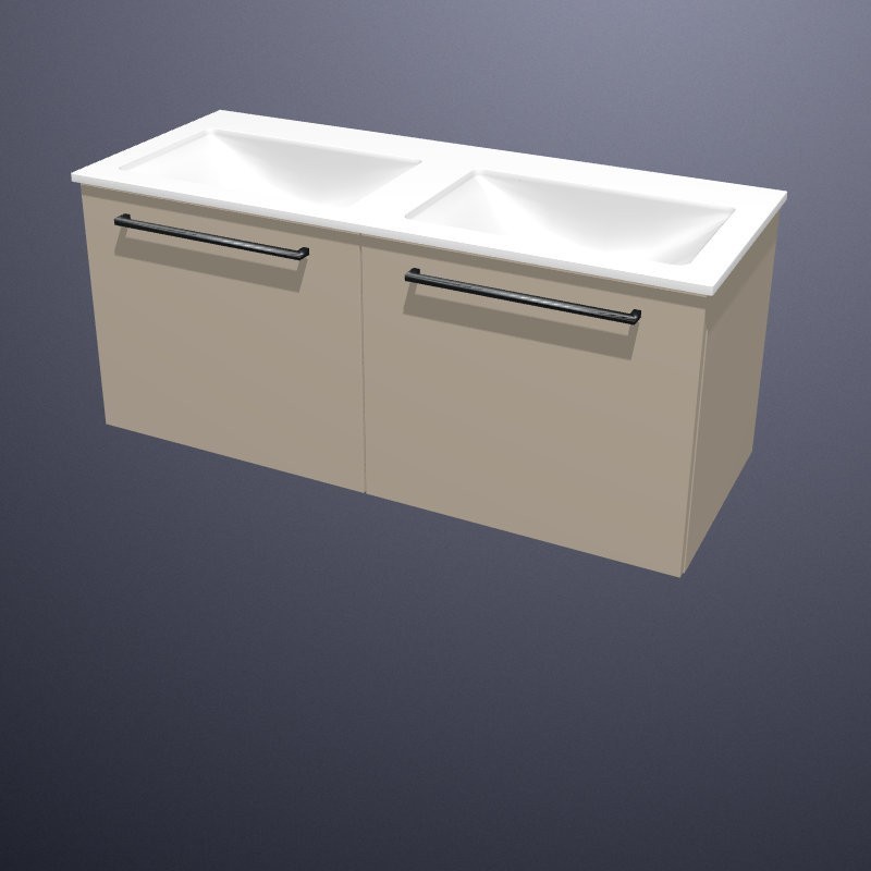 Produktbilder burgbad Eqio Mineralguss-Doppelwaschtisch mit Sys30 Waschtischunterschrank | 2 Auszügen