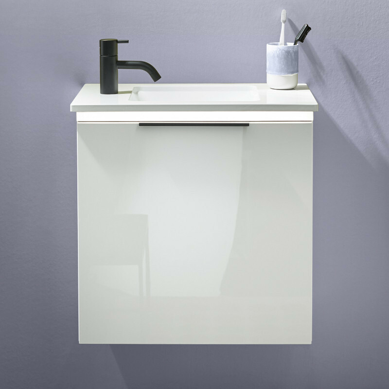 burgbad Eqio Mineralguss-Handwaschbecken mit Unterschrank Gästebad 520 mm | 1 Klappe Bild 4