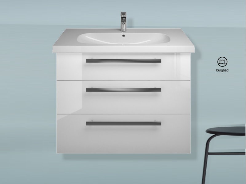 Produktbilder burgbad Euro Waschtisch mit Waschtischunterschrank 1000 mm | 3 Auszüge